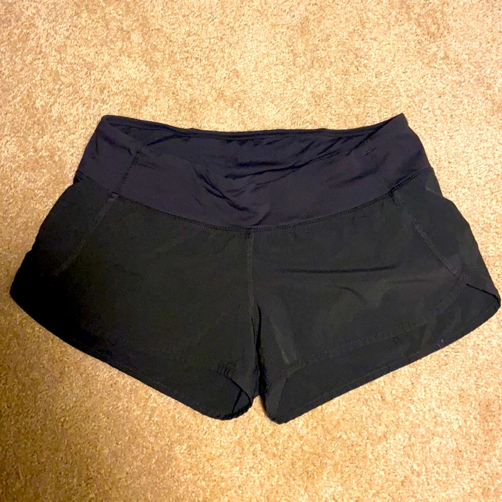 Lululemon Run Speed shorts all black 4 EUC